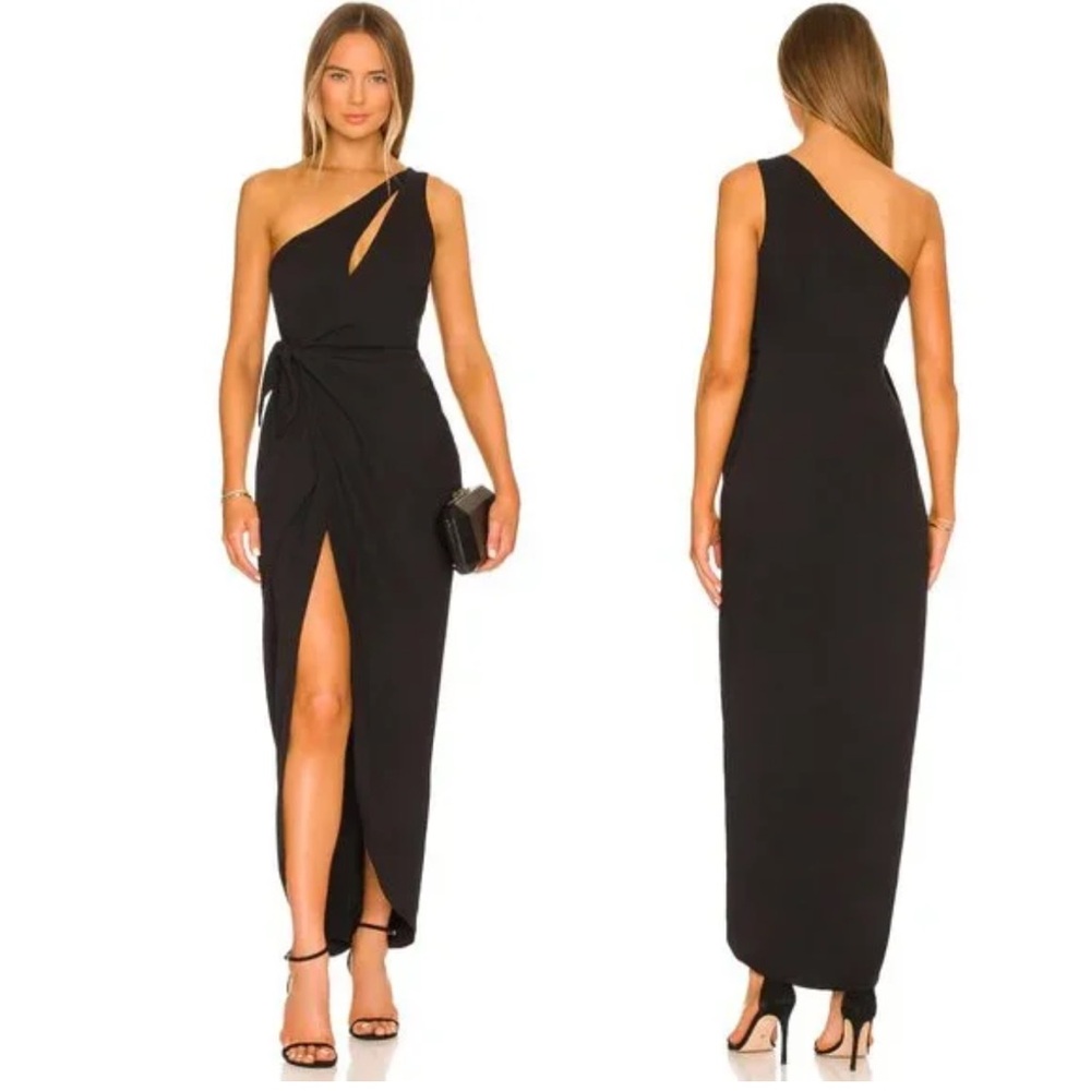 NEW Amanda Uprichard X REVOLVE Conetta Gown Black Formal Maxi Dress